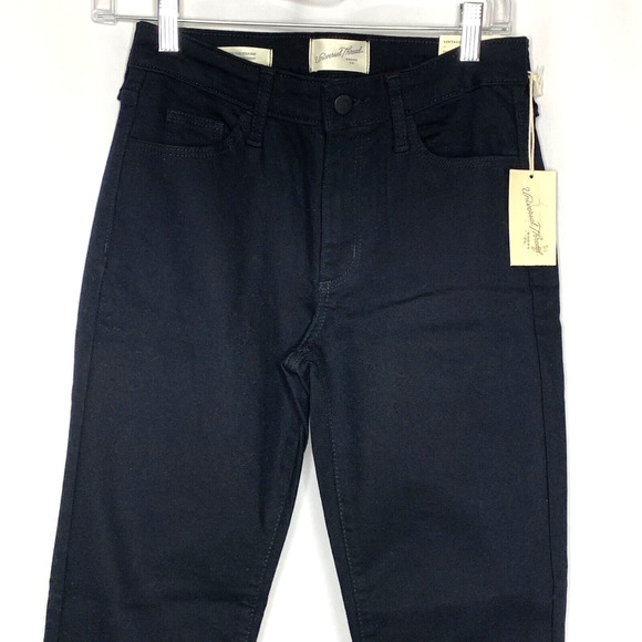 Universal Thread Womens Black Jeans Size 0 25R High Rise Slim Straight - Picture 2 of 11